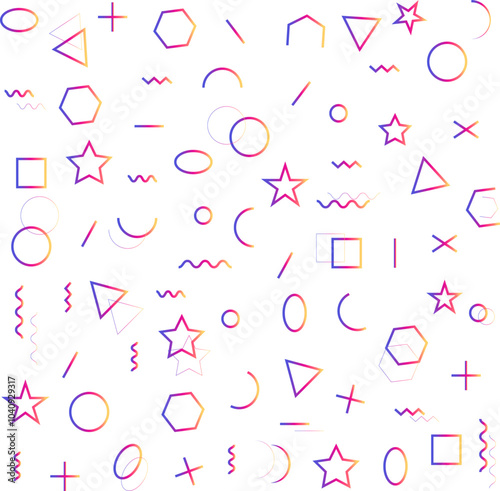 Memphis pattern. Geometric shapes vector illustration.