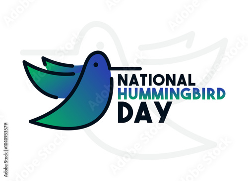 Vector Illustration of National Hummingbird Day. First Saturday in September.