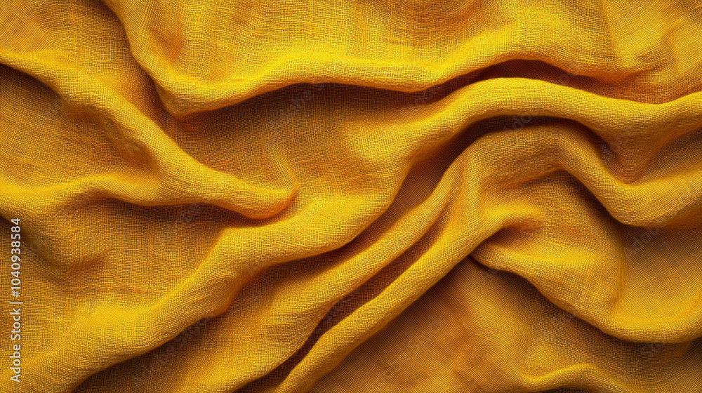 yellow fabric texture with soft folds, symbolizing energy, optimism, and creativity. The vivid color and dynamic flow evoke warmth, vitality, and the unpredictability of life's journey yellow fabric texture with soft folds, symbolizing energy, optimism, and creativity. The vivid color and dynamic flow evoke warmth, vitality, and the unpredictability of life's journey