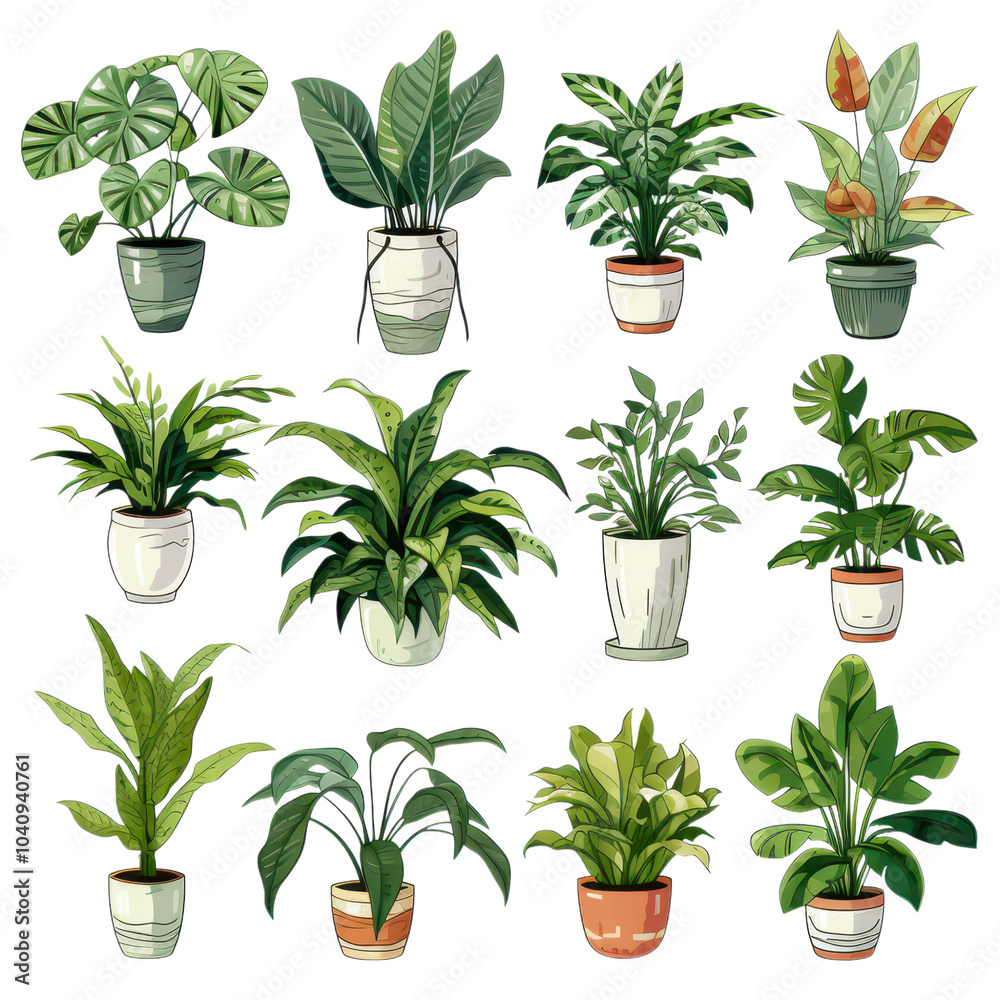 Vibrant Indoor Plants in Pots: A Lush Botanical Collection Vibrant Indoor Plants in Pots: A Lush Botanical Collection