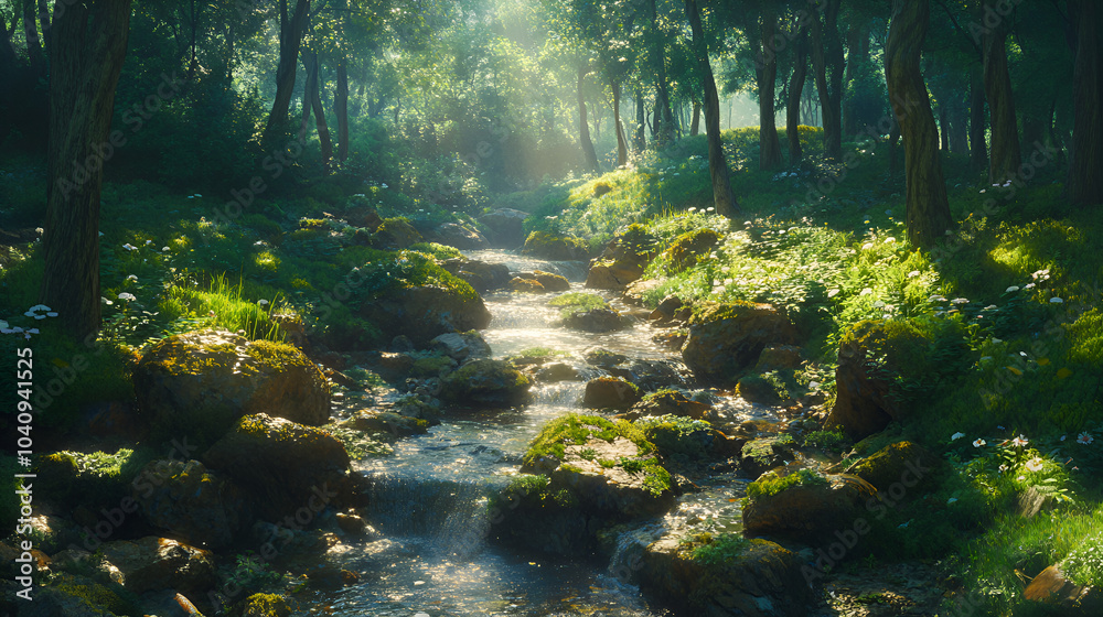 Serenity of a mountain stream Serenity of a mountain stream