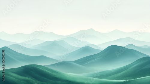 Serene pastel hillscape