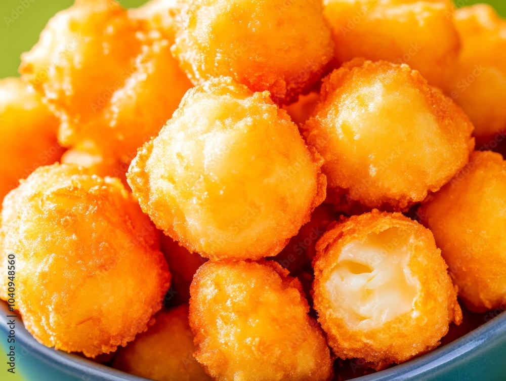 Crispy Golden Fried Cheese Curds in Close-Up – Perfect Snack Delight for Cheese Lovers Crispy Golden Fried Cheese Curds in Close-Up – Perfect Snack Delight for Cheese Lovers