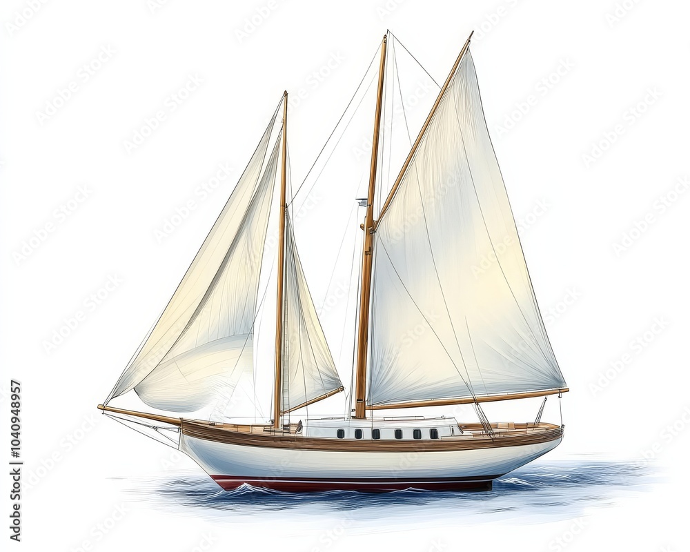 Detailed representation of a sailing yacht in a PNG file. Detailed representation of a sailing yacht in a PNG file.