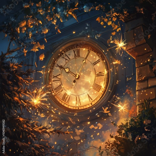 New Year's Day Countdown Scene - an exciting and anticipatory visual. The New Year's Day countdown scene filled with excitement and hope creates a magical and memorable moment.