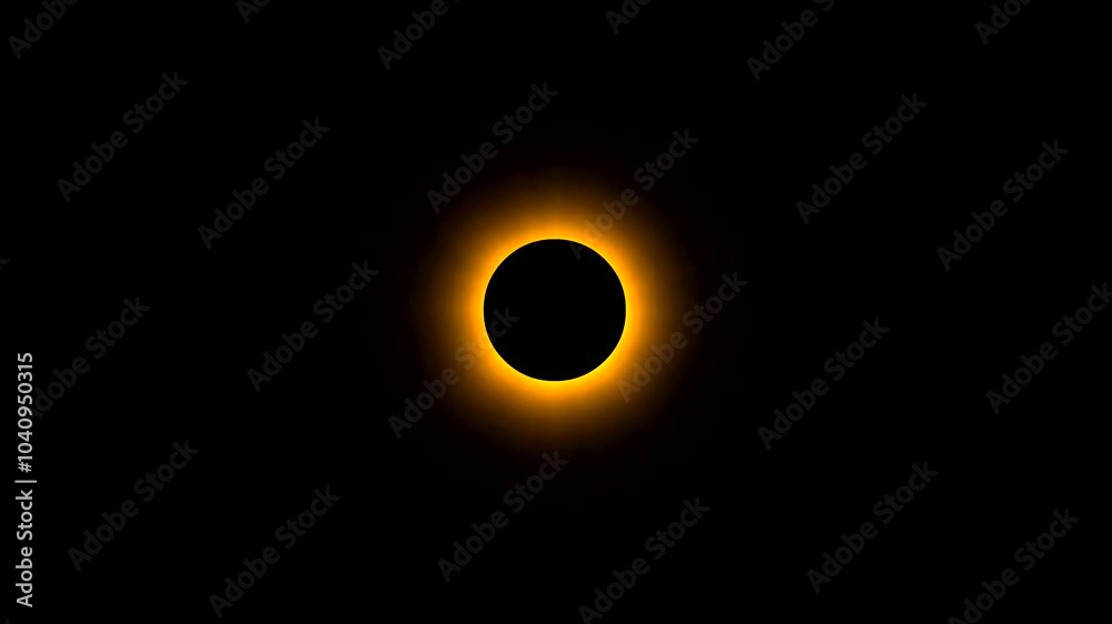 Solar eclipse motion graphics with plain black background Solar eclipse motion graphics with plain black background