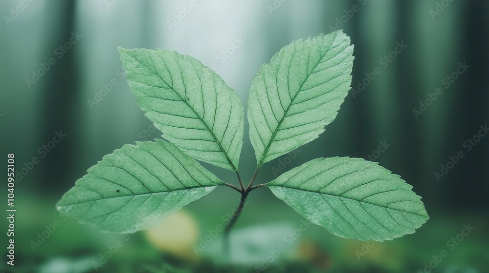 Green Leaf in the Forest: A delicate green leaf stands out in the midst of a blurry forest background, capturing a moment of natural beauty and growth. Green Leaf in the Forest: A delicate green leaf stands out in the midst of a blurry forest background, capturing a moment of natural beauty and growth.