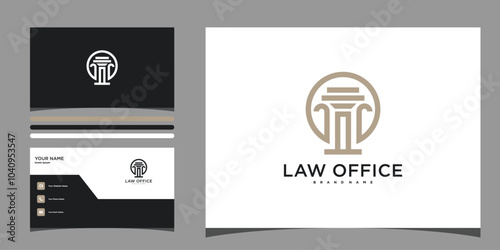 Law office logo design template. Firm, law, icon justice, company, office. Premium Vector