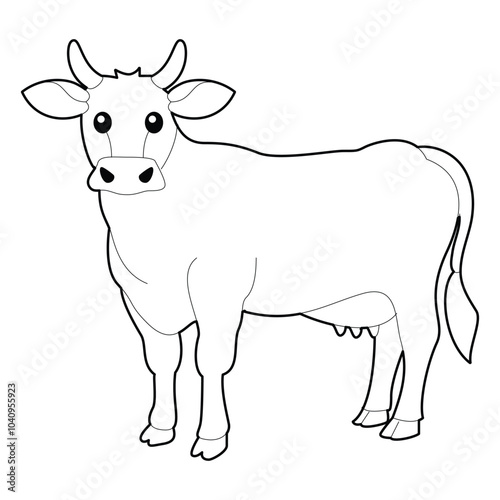 Cow Animal Coloring Page for Kids