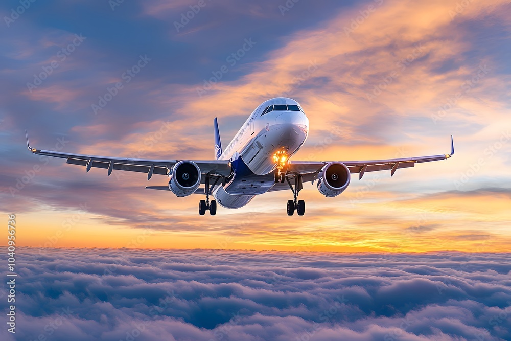 Airplane above clouds Airplane above clouds