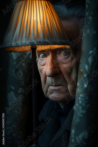 Tenebristic Portrait: Elderly Man's Silent Gaze