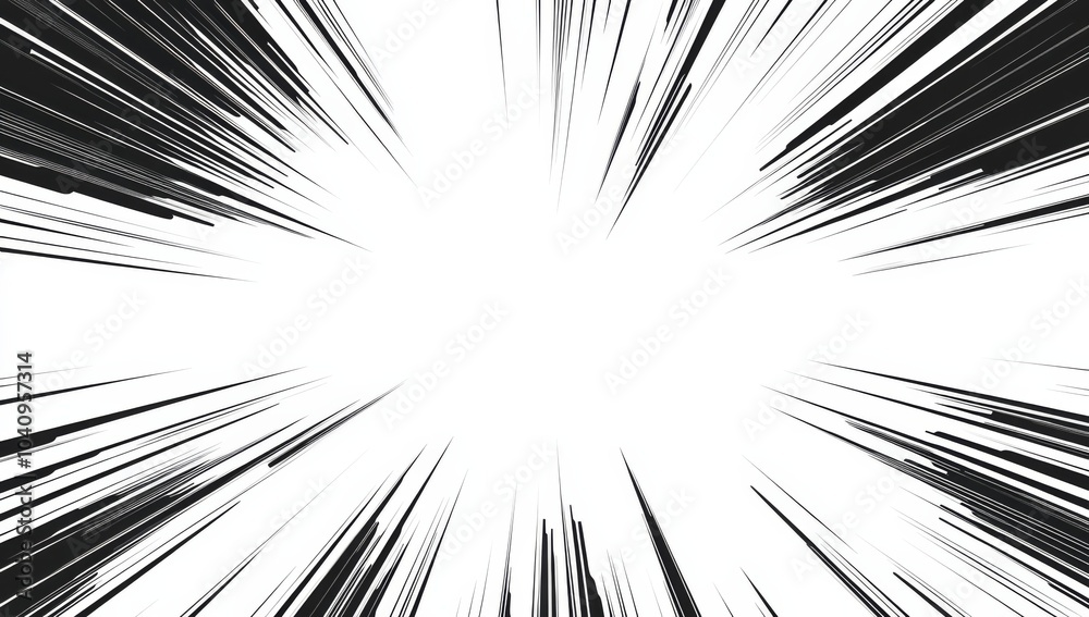 Fototapeta premium simple black and white horizontal lines creating a speed effect, designed for comic books.