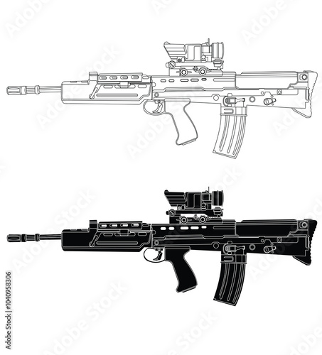 British assault rifle L85 A1 vector