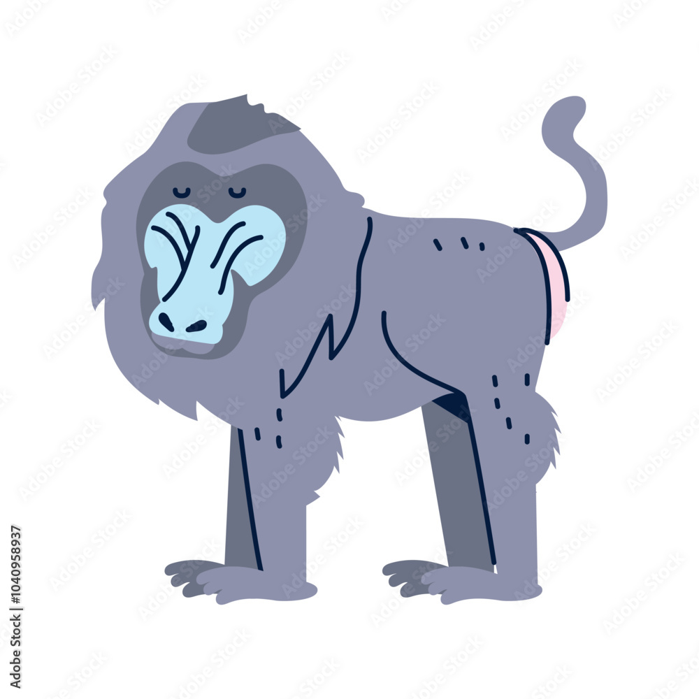 Obraz premium Vector image of monkey icon with white background