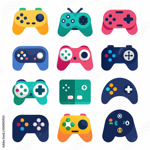 video game controller icons set