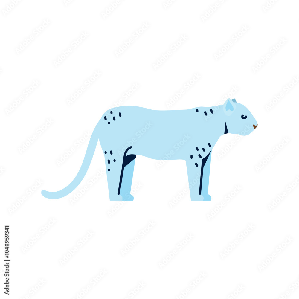 Fototapeta premium Blue tiger icon vector image with a white background