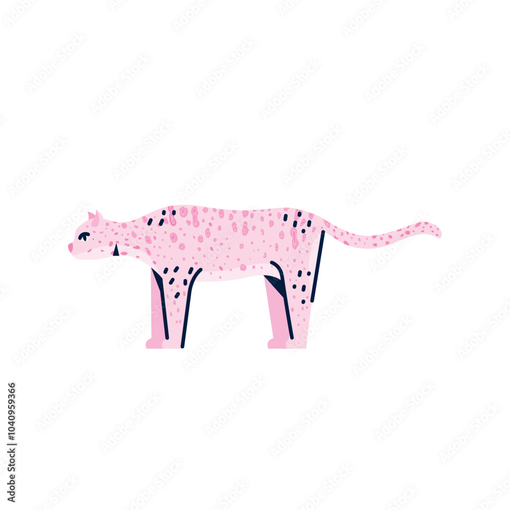 Fototapeta premium Pink tiger icon vector image with a white background