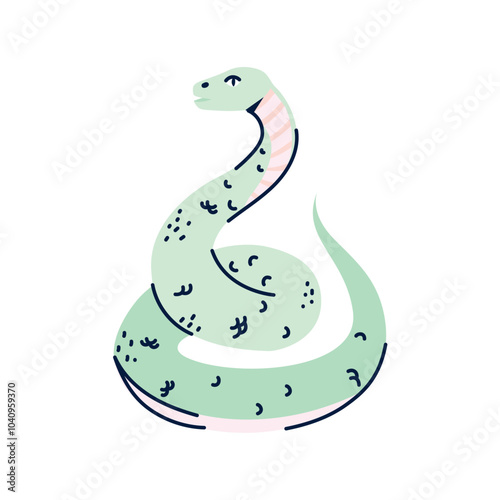 Vector image of snake icon with white background