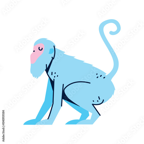 Vector image of monkey icon with white background