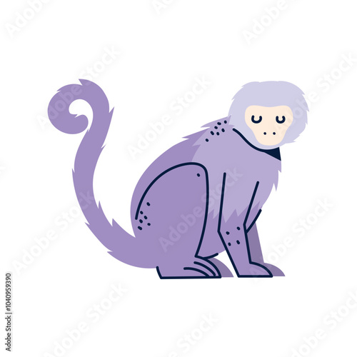 Vector image of monkey icon with white background