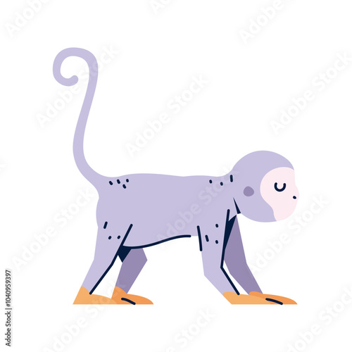 Vector image of monkey icon with white background