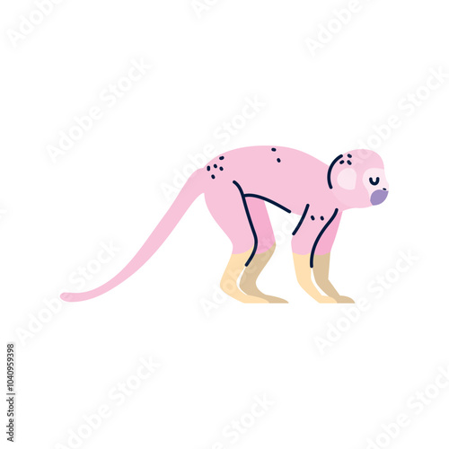 Vector image of monkey icon with white background