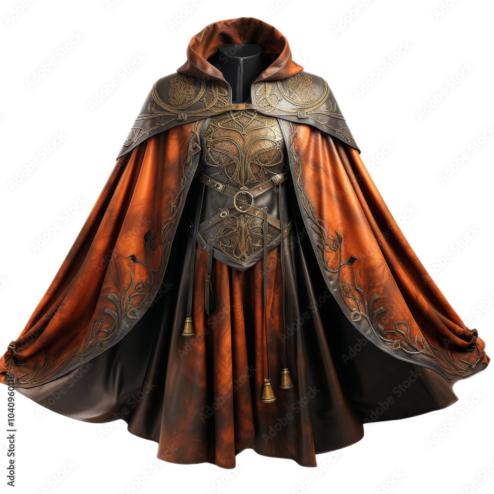 Majestic Fantasy Warrior Cloak in Warm Tones Majestic Fantasy Warrior Cloak in Warm Tones