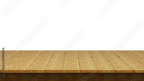 wooden tabletop isolated on a transparent background, perfect for product displays and presentations. PNG file