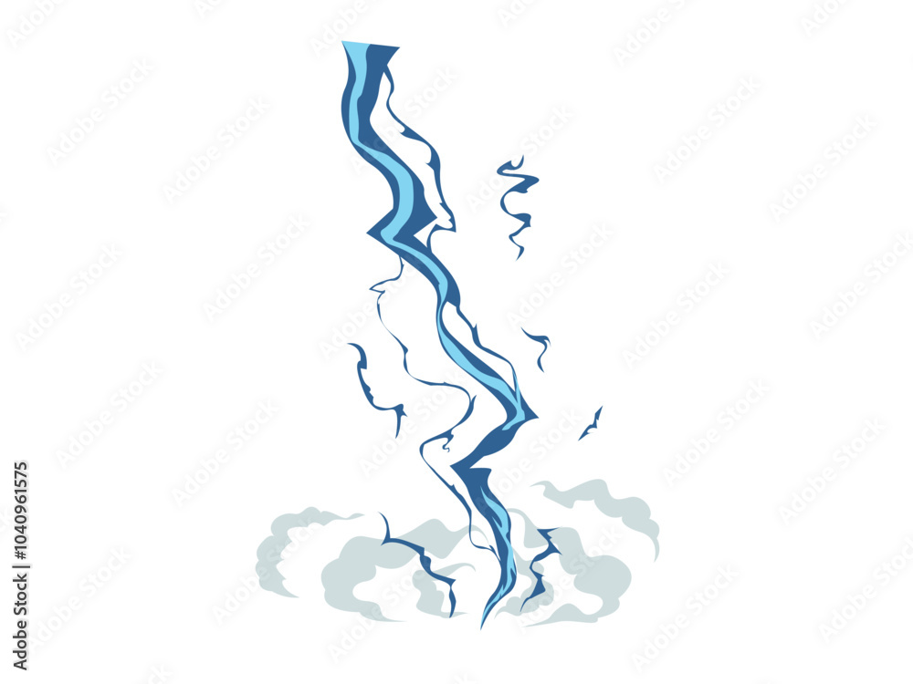 Cartoon lightning thunder and storm thunderbolt strike Cartoon lightning thunder and storm thunderbolt strike