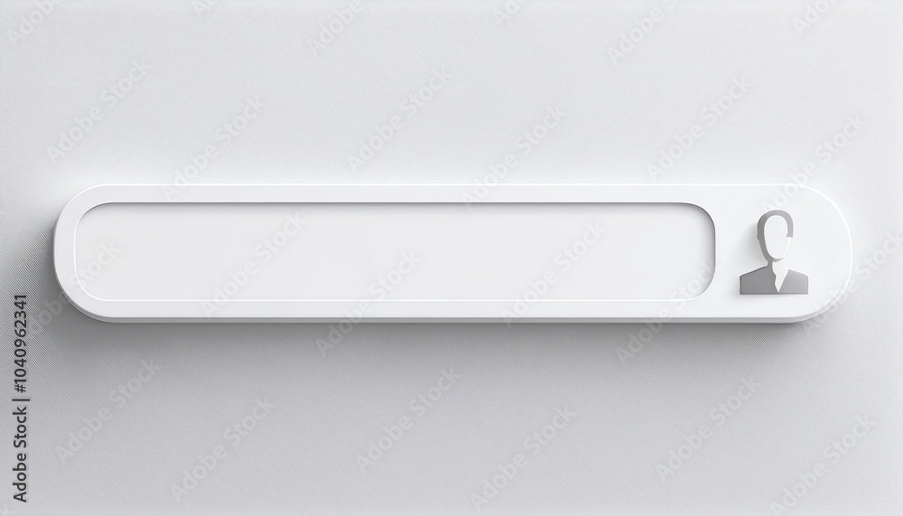 A minimalist interface element featuring a blank text input field with a profile icon, suitable for user identification or search functionality.