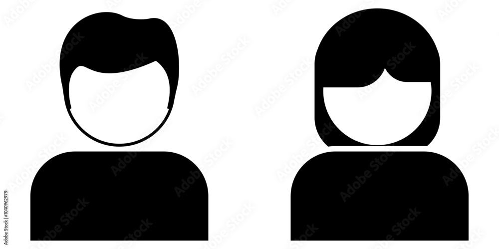gender profile, user avatar, picture for unknown or anonymous individuals. Placeholder member, suspect mugshot, empty faces social network illustration vector UI and UX symbols icons gender profile, user avatar, picture for unknown or anonymous individuals. Placeholder member, suspect mugshot, empty faces social network illustration vector UI and UX symbols icons