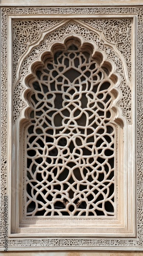 Arabic pattern on the window of the mosque