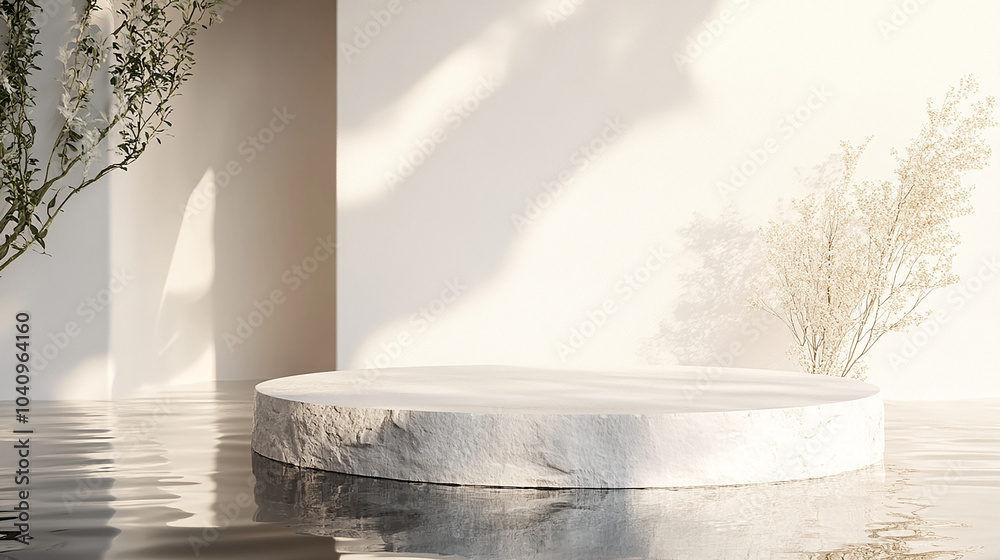 white stone podium cosmetic display product stand white stone podium cosmetic display product stand