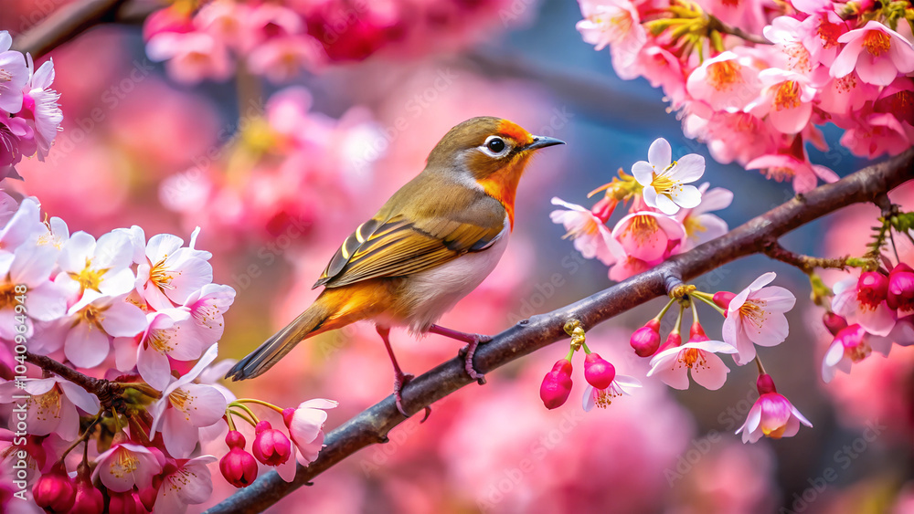 a bird with a beautiful.