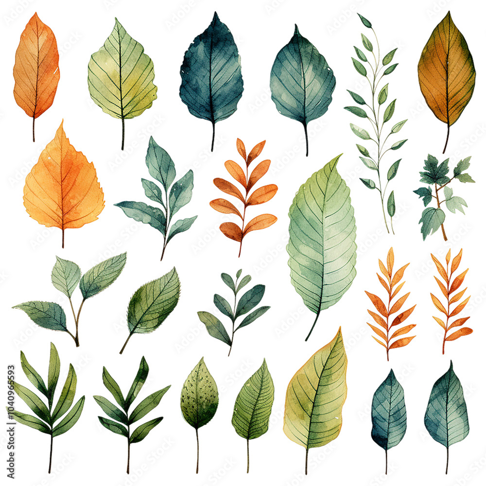 Obraz premium Autumn Leaves and Botanical Elements Collection