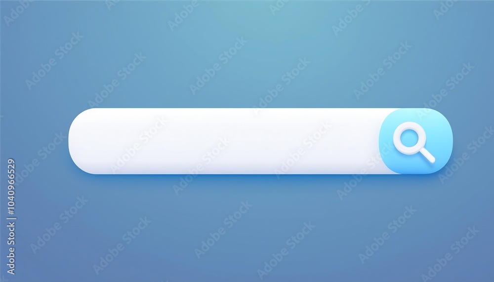 A simple search bar illustration on a blue background, featuring a magnifying glass icon. A simple search bar illustration on a blue background, featuring a magnifying glass icon.