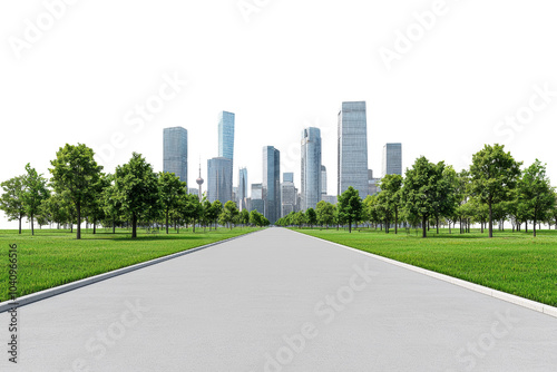 Urban Greenway isolated on transparent background