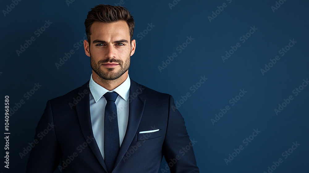 Corporate Executive in Suit with Blue Background Corporate Executive in Suit with Blue Background