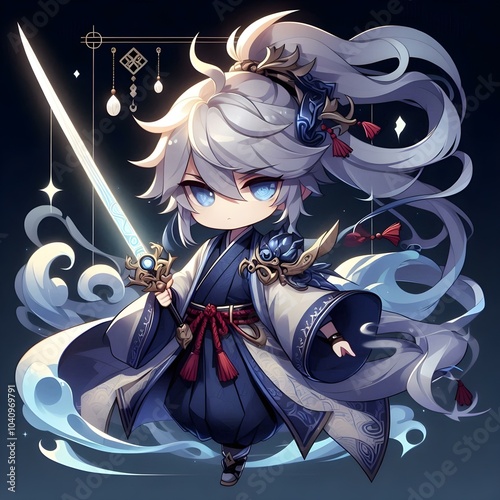 Chibi Wuxia Swordsman photo