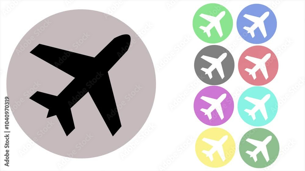Editable vector airplane mode icon with circle.. Editable vector airplane mode icon with circle..