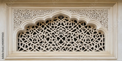 Arabic pattern on the window of the mosque