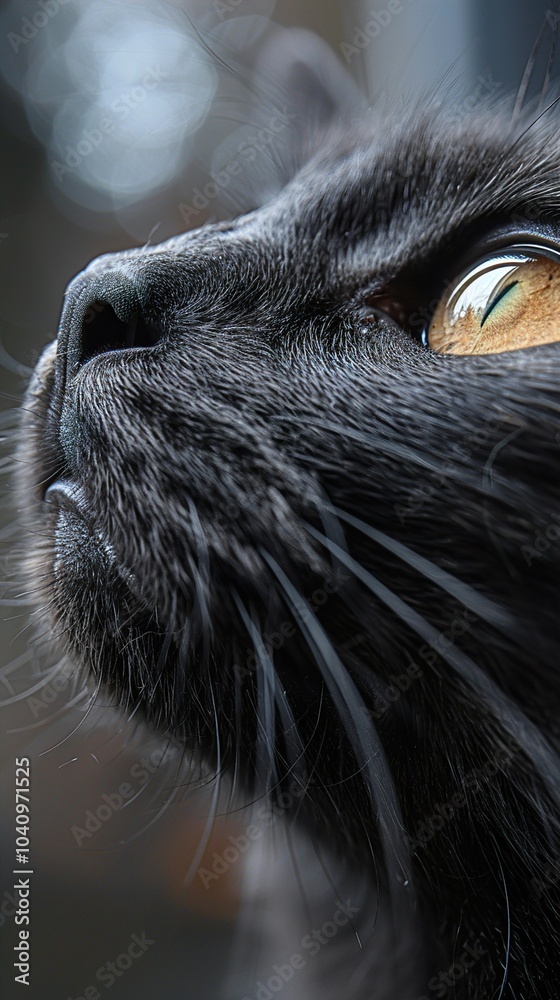 Close Up Portrait of a Black Cat's Eye Close Up Portrait of a Black Cat's Eye