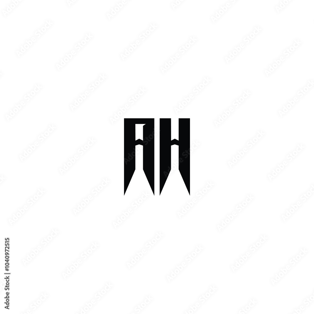 AH monogram logo design letter text name symbol monochrome logotype alphabet character simple logo