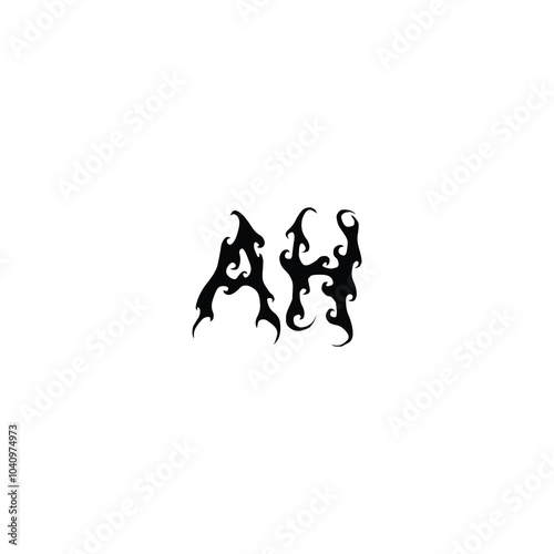 AH monogram logo design letter text name symbol monochrome logotype alphabet character simple logo