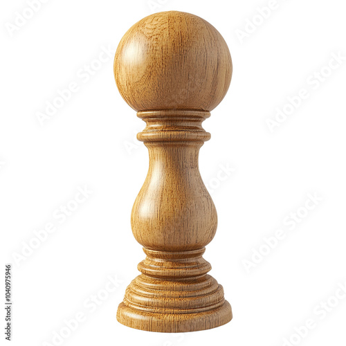 Elegant Wooden Finial with Ornate Details