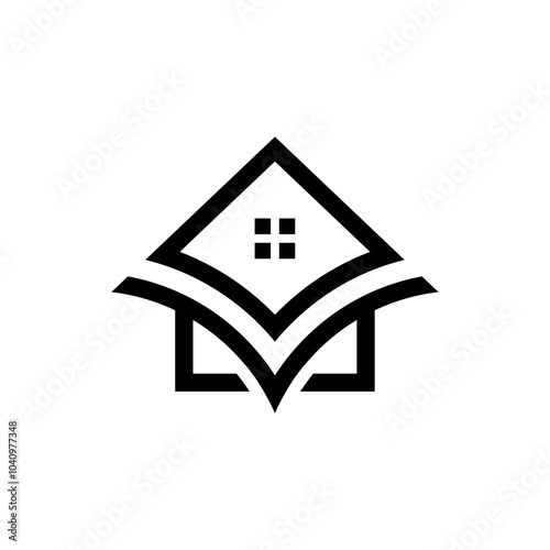 Initial letter m house logo design inspiration