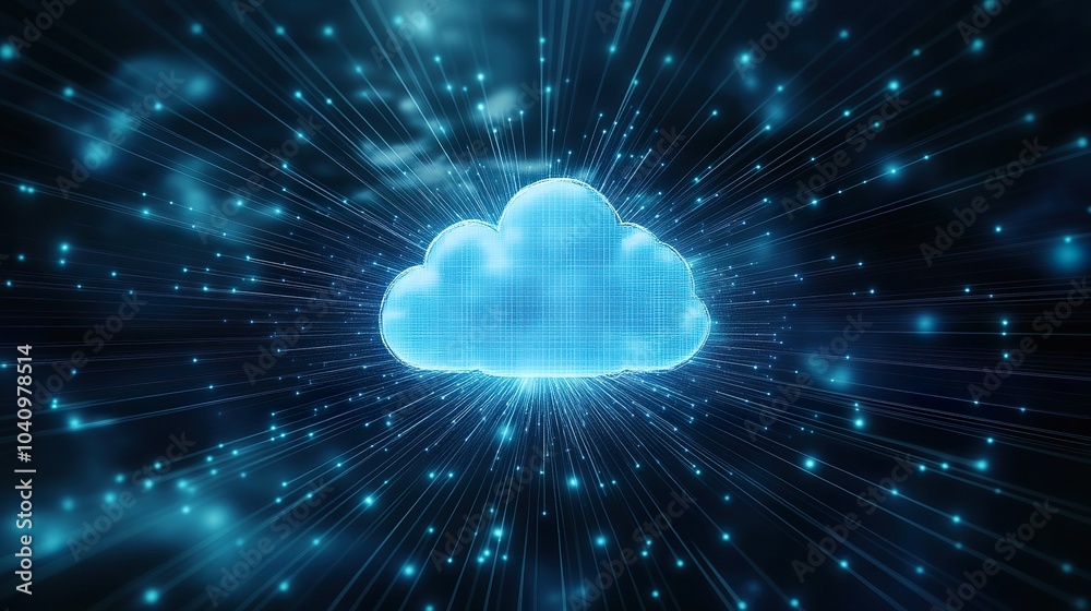 Obraz premium Digital Cloud Network Server Data Center abstract background