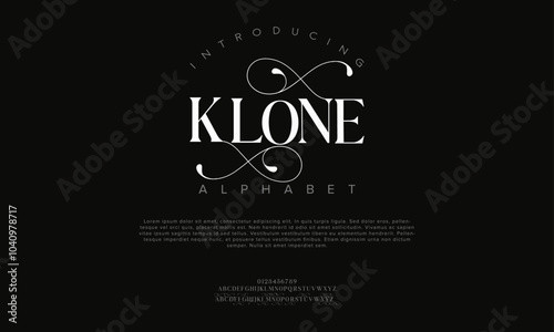Klone typography beauty fashion elegant minimalist serif italic fonts decorative wedding vintage retro logos. Minimal luxury font alphabet logo. Vector illustration