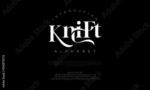 Knift typography beauty fashion elegant minimalist serif italic fonts decorative wedding vintage retro logos. Minimal luxury font alphabet logo. Vector illustration