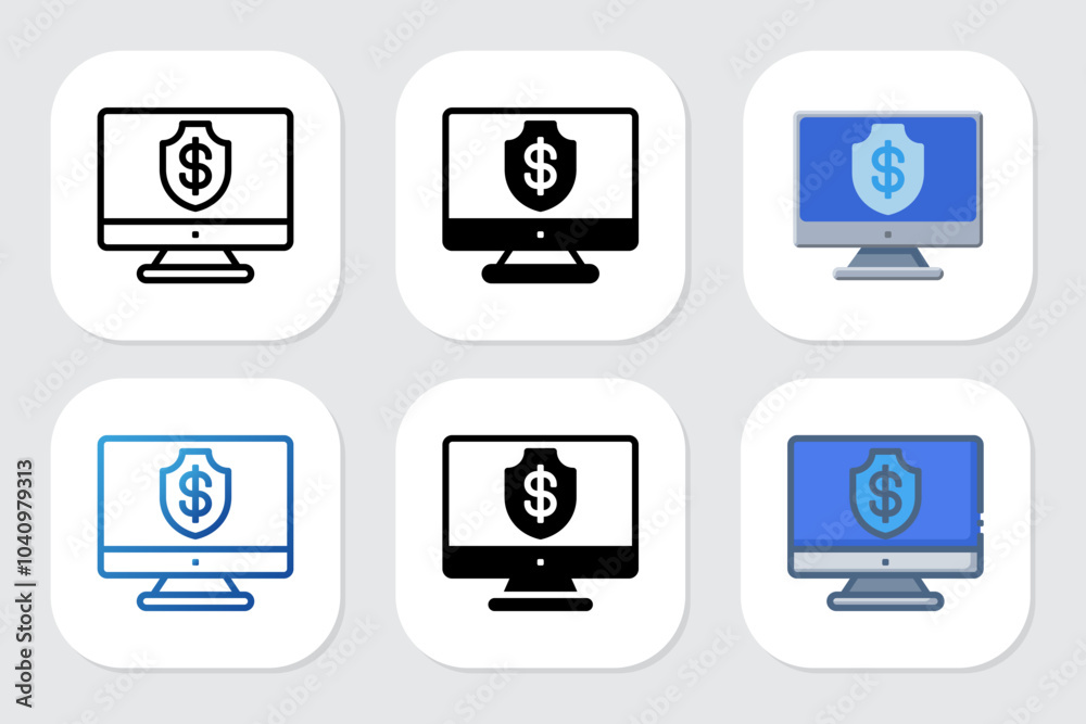 save money icons with various design styles save money icons with various design styles